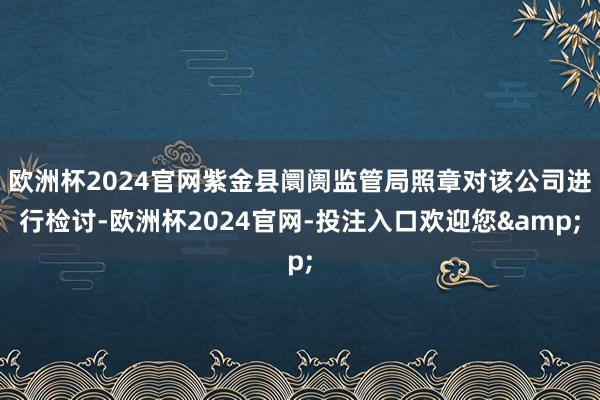 欧洲杯2024官网紫金县阛阓监管局照章对该公司进行检讨-欧洲