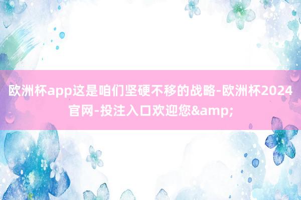 欧洲杯app这是咱们坚硬不移的战略-欧洲杯2024官网-投注入口欢迎您&
