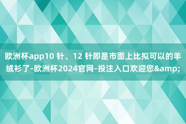 欧洲杯app10 针、12 针即是市面上比拟可以的羊绒衫了-欧洲杯2024官网-投注入口欢迎您&