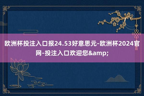 欧洲杯投注入口报24.53好意思元-欧洲杯2024官网-投注入口欢迎您&