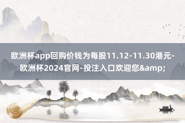 欧洲杯app回购价钱为每股11.12-11.30港元-欧洲杯2024官网-投注入口欢迎您&