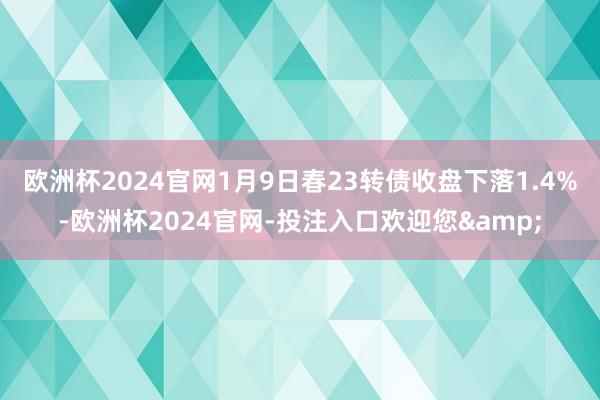 欧洲杯2024官网1月9日春23转债收盘下落1.4%-欧洲杯2024官网-投注入口欢迎您&