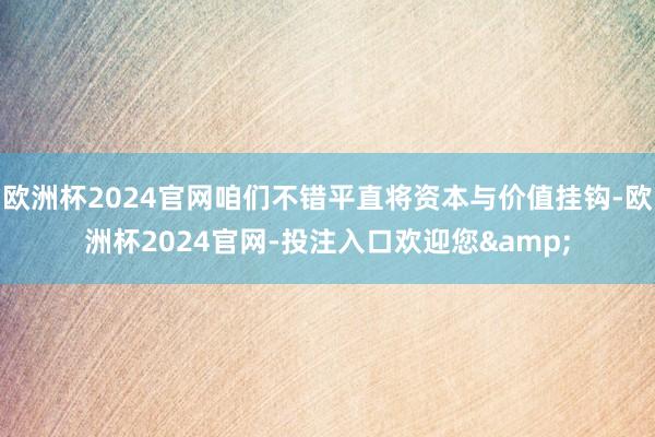 欧洲杯2024官网咱们不错平直将资本与价值挂钩-欧洲杯2024官网-投注入口欢迎您&