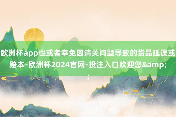 欧洲杯app也或者幸免因清关问题导致的货品延误或赔本-欧洲杯2024官网-投注入口欢迎您&