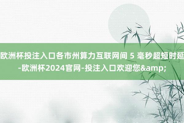 欧洲杯投注入口各市州算力互联网间 5 毫秒超短时延-欧洲杯2024官网-投注入口欢迎您&