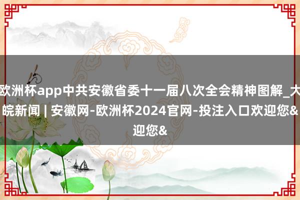 欧洲杯app中共安徽省委十一届八次全会精神图解_大皖新闻 | 安徽网-欧洲杯2024官网-投注入口欢迎您&