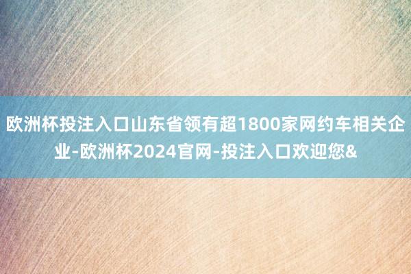 欧洲杯投注入口山东省领有超1800家网约车相关企业-欧洲杯2024官网-投注入口欢迎您&