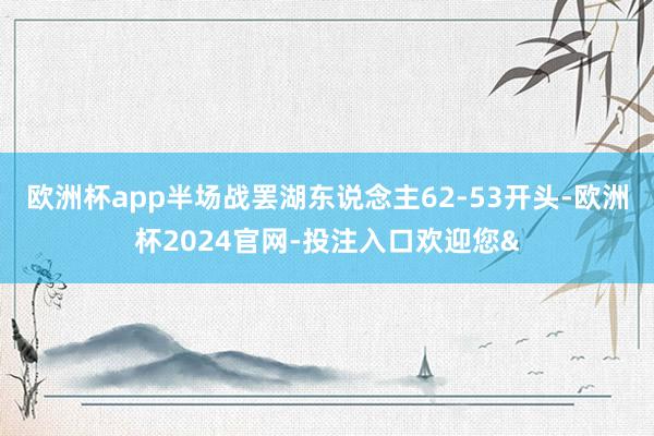 欧洲杯app半场战罢湖东说念主62-53开头-欧洲杯2024官网-投注入口欢迎您&