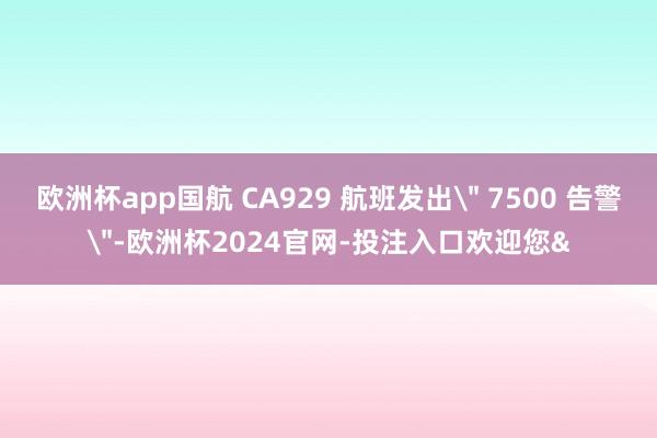 欧洲杯app国航 CA929 航班发出