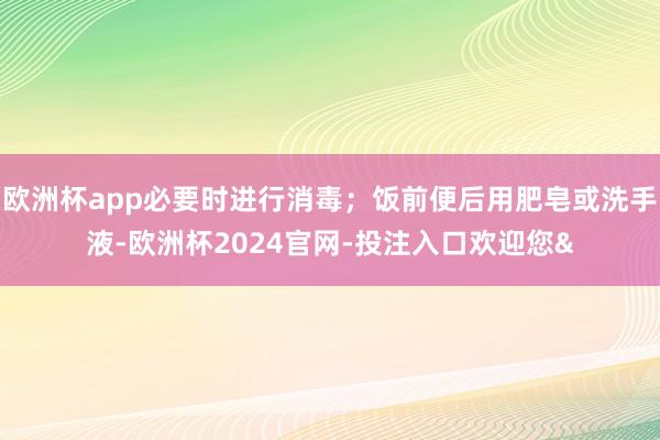 欧洲杯app必要时进行消毒；饭前便后用肥皂或洗手液-欧洲杯2024官网-投注入口欢迎您&