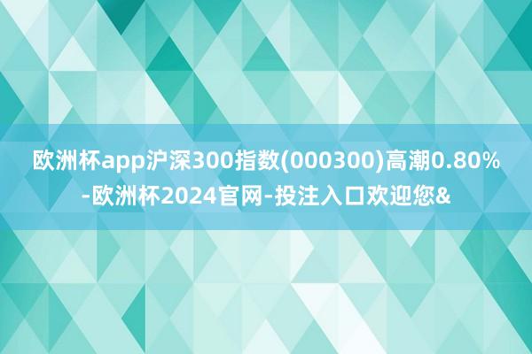 欧洲杯app沪深300指数(000300)高潮0.80%-欧洲杯2024官网-投注入口欢迎您&