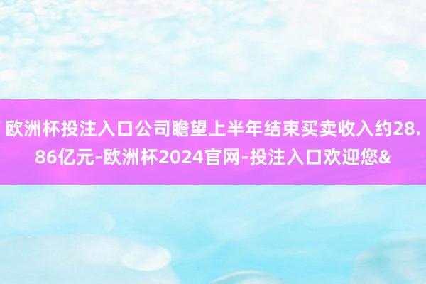 欧洲杯投注入口公司瞻望上半年结束买卖收入约28.86亿元-欧洲杯2024官网-投注入口欢迎您&