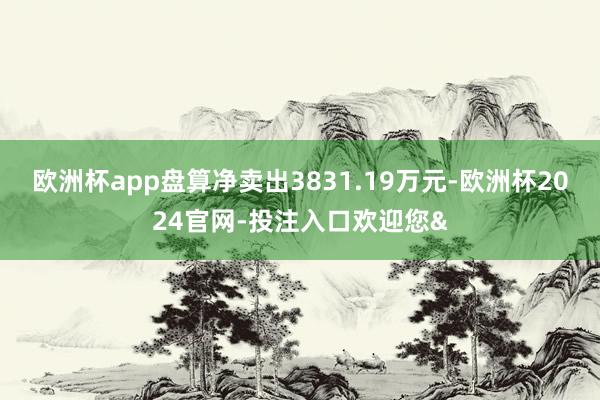 欧洲杯app盘算净卖出3831.19万元-欧洲杯2024官网-投注入口欢迎您&