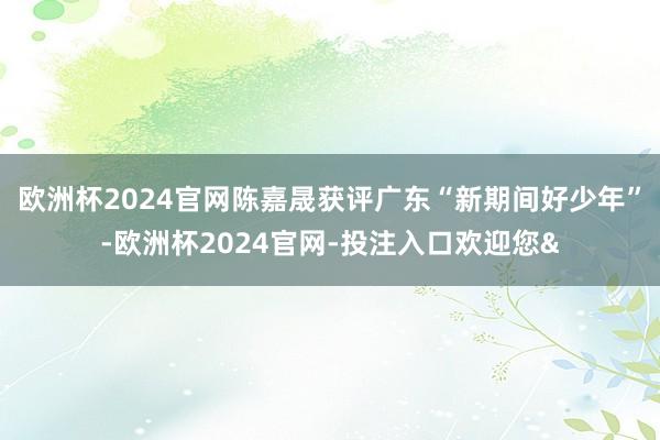 欧洲杯2024官网陈嘉晟获评广东“新期间好少年”-欧洲杯2024官网-投注入口欢迎您&
