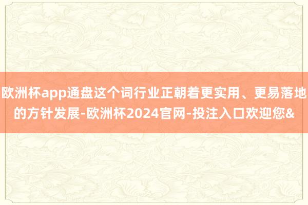 欧洲杯app通盘这个词行业正朝着更实用、更易落地的方针发展-欧洲杯2024官网-投注入口欢迎您&